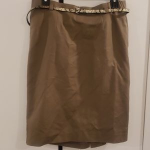 VAN HEUSEN DARK KAKHI SKIRT SIZE 8